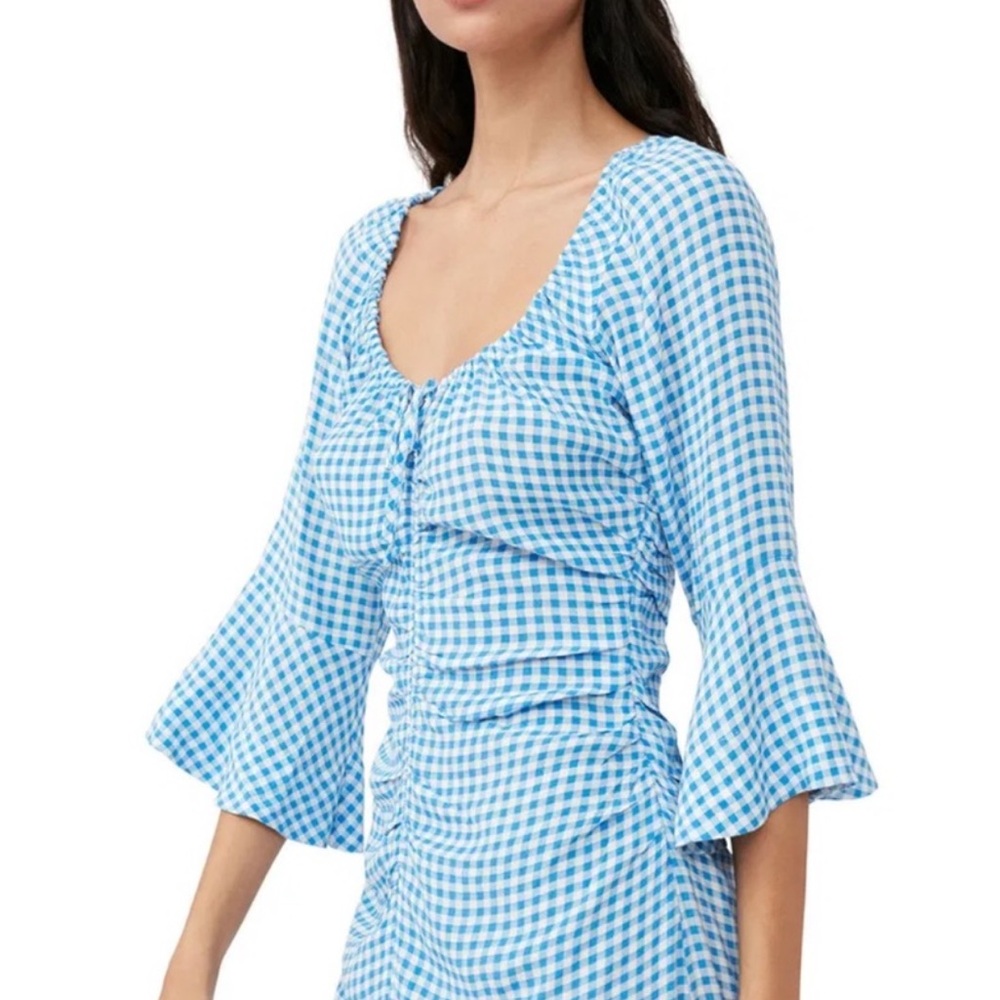 Ganni Gingham Midi Dress